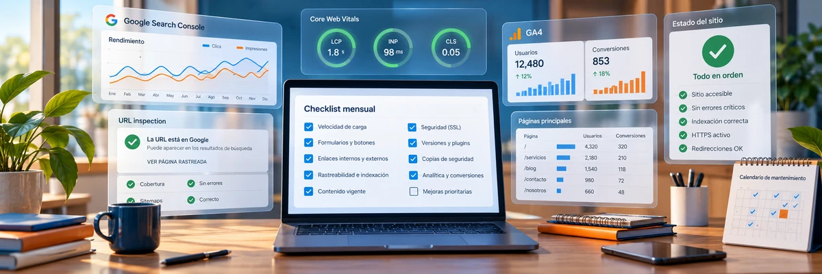 Checklist mensual para mantener un sitio web sano