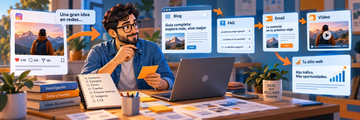 Cómo convertir una publicación de redes sociales en contenido que también ayude a tu sitio web