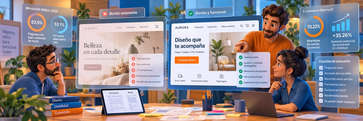 Diseño web bonito vs. diseño web que realmente funciona