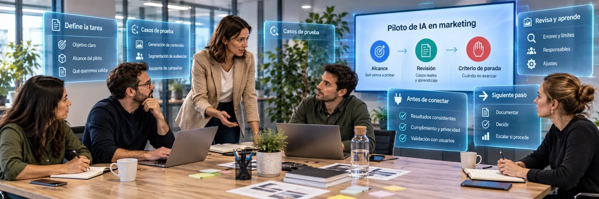 IA en marketing: cómo probar un piloto antes de conectarlo