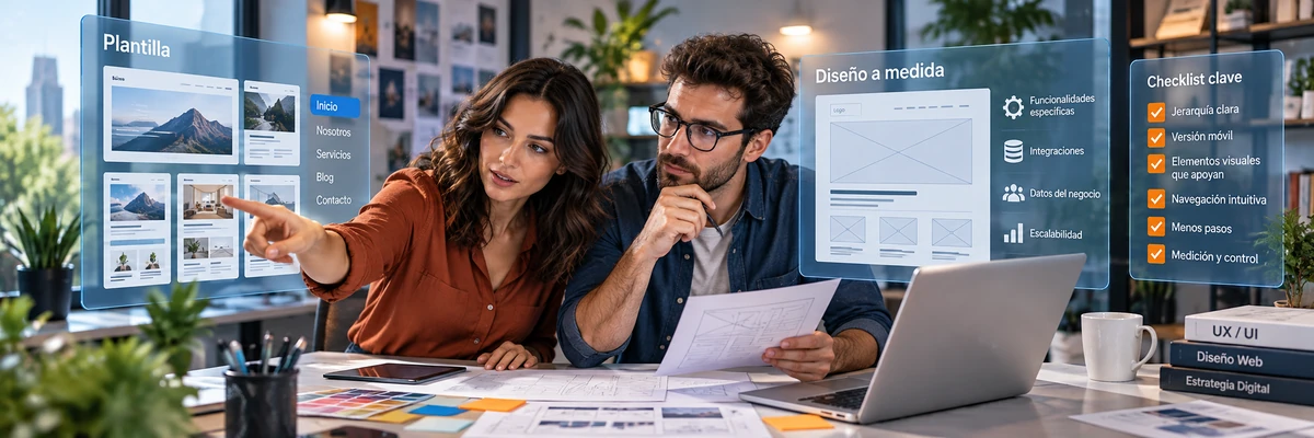 Plantilla vs. diseño a medida: cuándo conviene cada camino