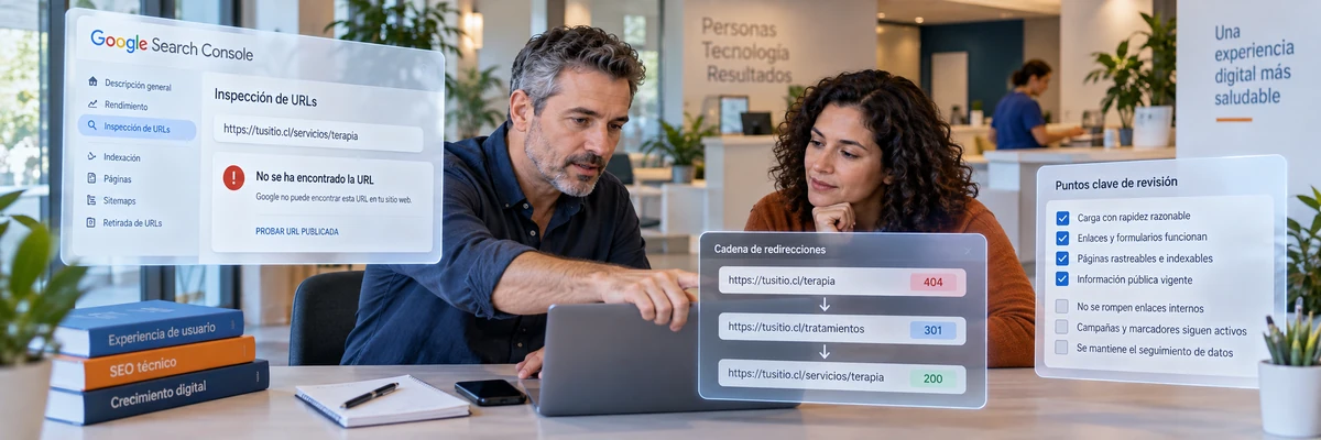 Qué revisar cuando aparecen errores 404, redirecciones o páginas que Google deja de encontrar