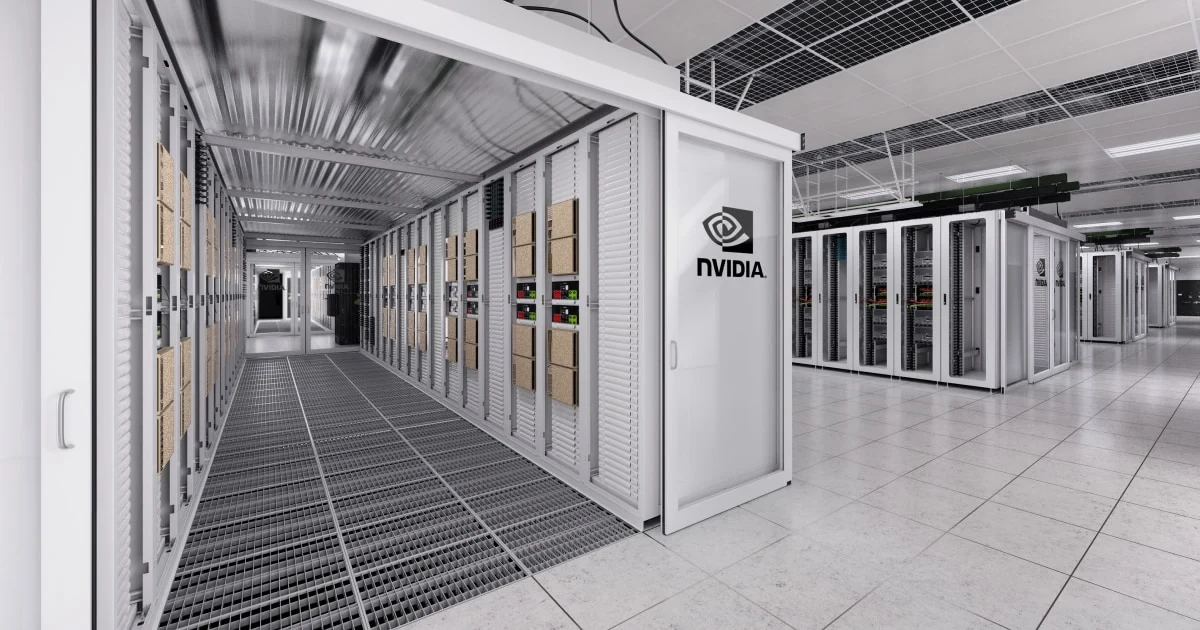 Sistemas NVIDIA en una sala de servidores, imagen de referencia