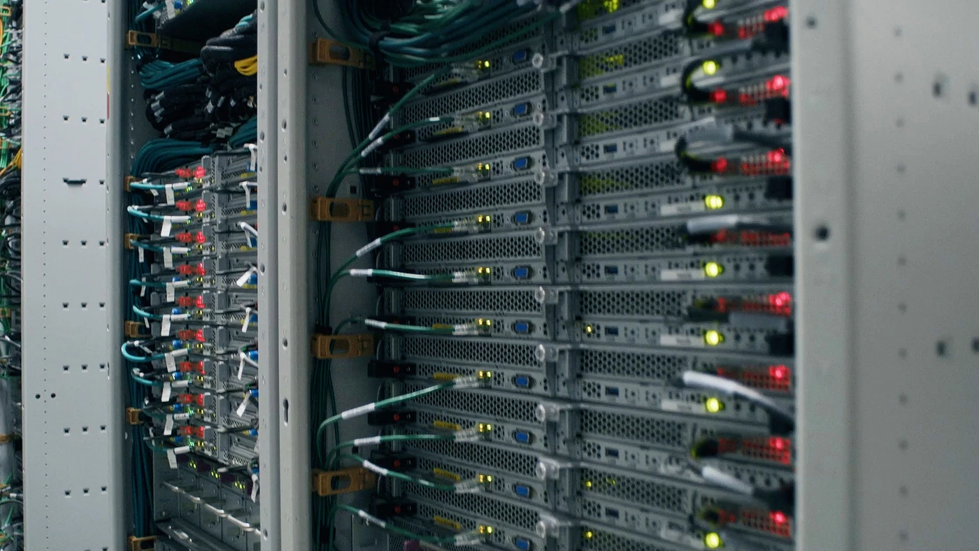 Servers inside an AWS data center